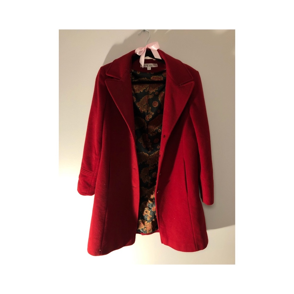 Red pea coat